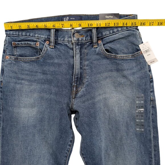 GAP GapFlex Straight Jeans Mens Blue Odom Medium Wash Denim Size 30x32 - Picture 7 of 10